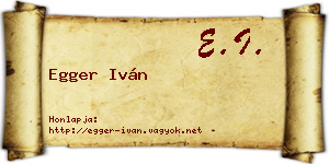 Egger Iván névjegykártya